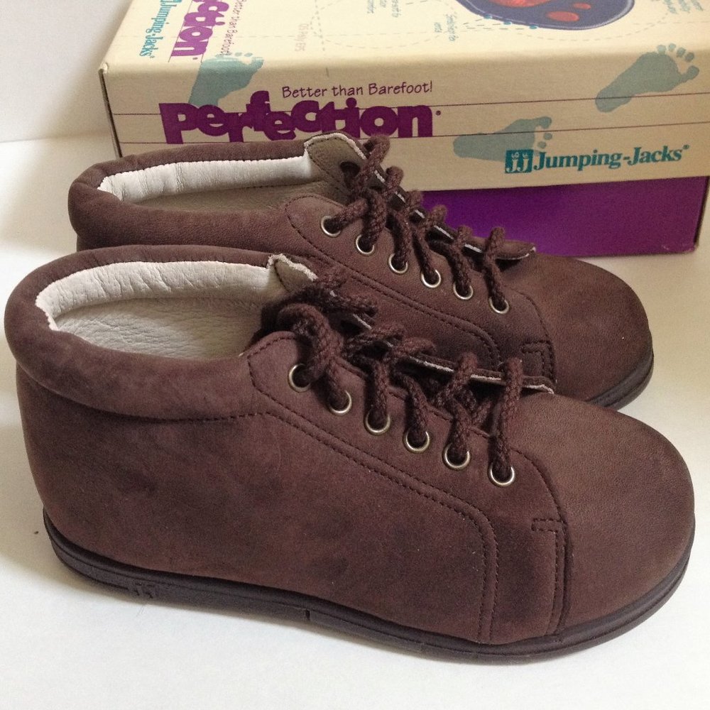 Perfection by Jumping Jacks Walking Toddler Shoes Brown Nubuck Shoes /Boot New